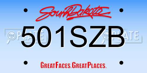 501SZB South Dakota License Plate