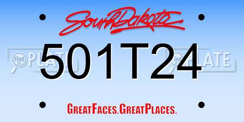 501T24 South Dakota License Plate
