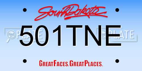 501TNE South Dakota License Plate