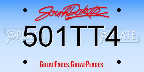501TT4 South Dakota License Plate