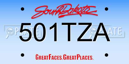 501TZA South Dakota License Plate