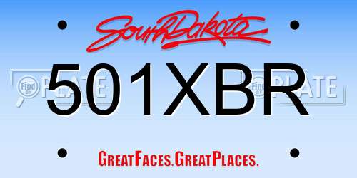 501XBR South Dakota License Plate