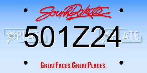 501Z24 South Dakota License Plate