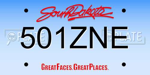 501ZNE South Dakota License Plate