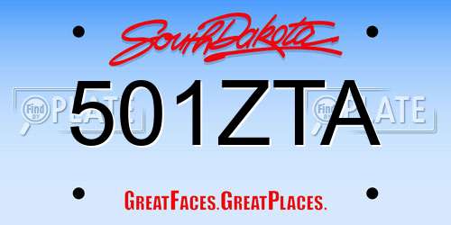 501ZTA South Dakota License Plate
