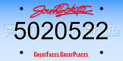 5020522 South Dakota License Plate