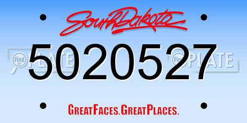 5020527 South Dakota License Plate