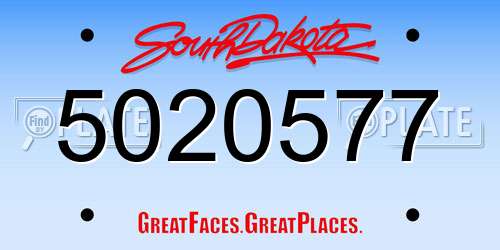 5020577 South Dakota License Plate