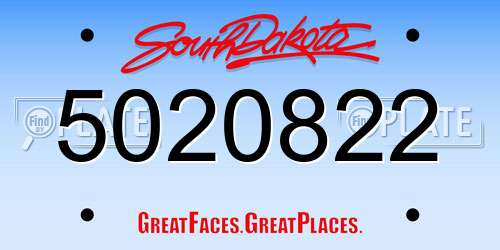 5020822 South Dakota License Plate