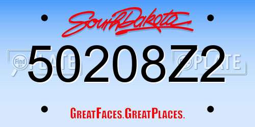 50208Z2 South Dakota License Plate
