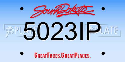5023IP South Dakota License Plate