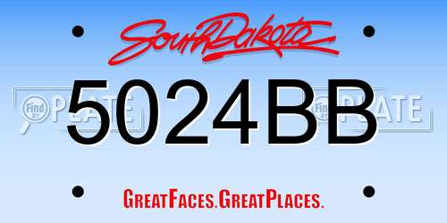 5024BB South Dakota License Plate