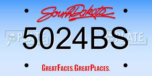 5024BS South Dakota License Plate