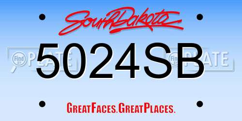 5024SB South Dakota License Plate