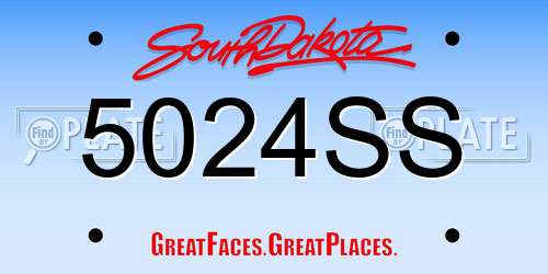 5024SS South Dakota License Plate