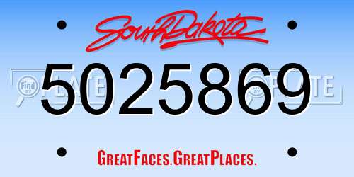 5025869 South Dakota License Plate