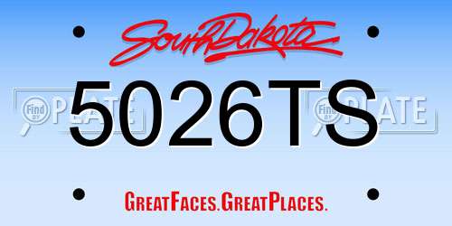 5026TS South Dakota License Plate