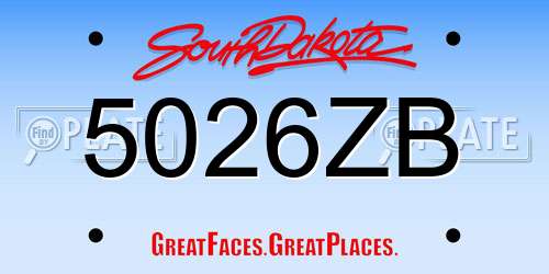 5026ZB South Dakota License Plate