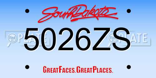 5026ZS South Dakota License Plate