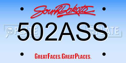 502ASS South Dakota License Plate