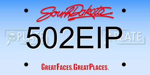 502EIP South Dakota License Plate