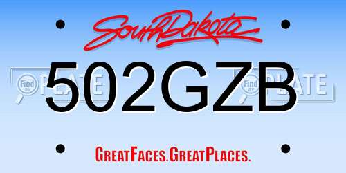 502GZB South Dakota License Plate