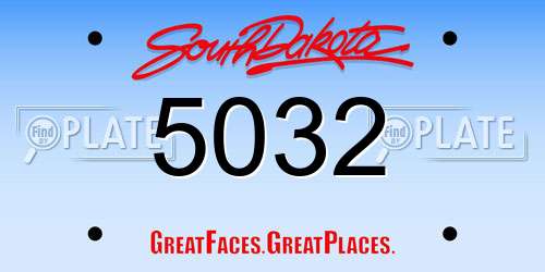 5032 South Dakota License Plate