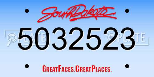 5032523 South Dakota License Plate