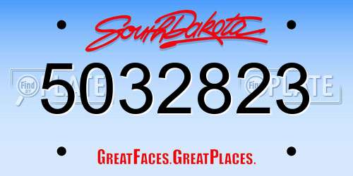 5032823 South Dakota License Plate