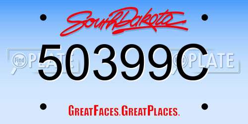 50399C South Dakota License Plate