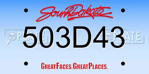 503D43 South Dakota License Plate
