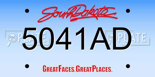 5041AD South Dakota License Plate