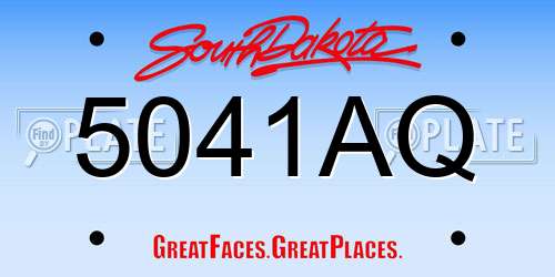 5041AQ South Dakota License Plate