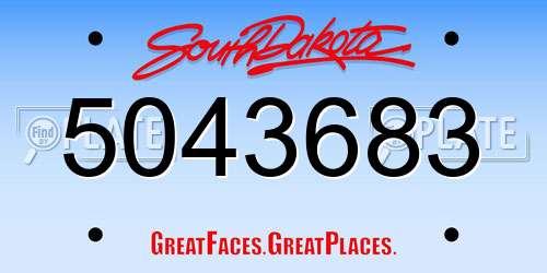 5043683 South Dakota License Plate