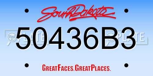 50436B3 South Dakota License Plate