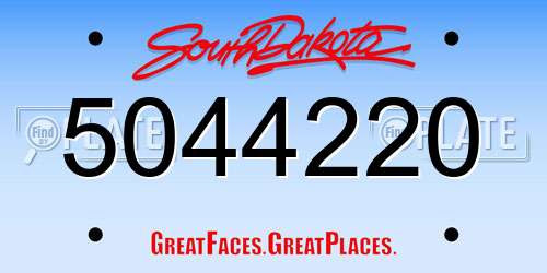 5044220 South Dakota License Plate