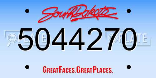 5044270 South Dakota License Plate