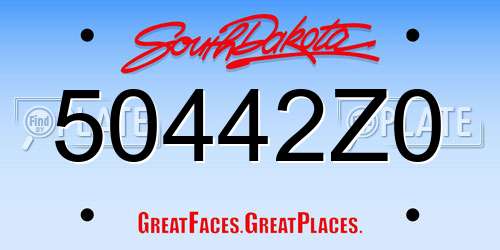 50442Z0 South Dakota License Plate