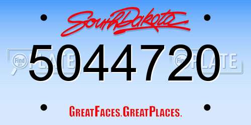5044720 South Dakota License Plate