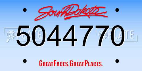 5044770 South Dakota License Plate