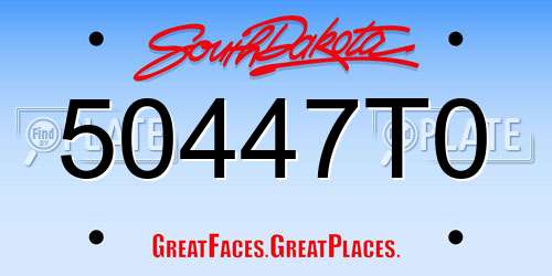50447T0 South Dakota License Plate
