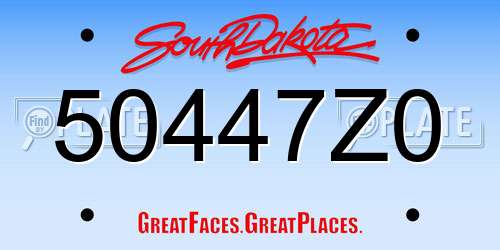 50447Z0 South Dakota License Plate