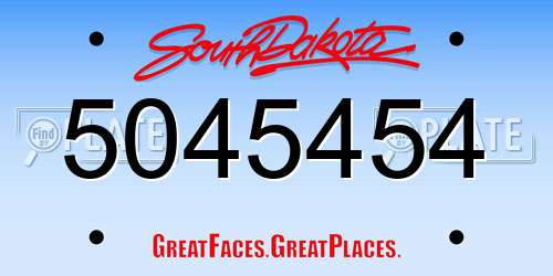 5045454 South Dakota License Plate