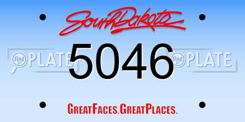 5046 South Dakota License Plate