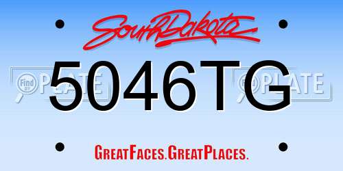 5046TG South Dakota License Plate