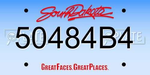 50484B4 South Dakota License Plate