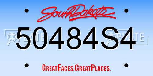 50484S4 South Dakota License Plate