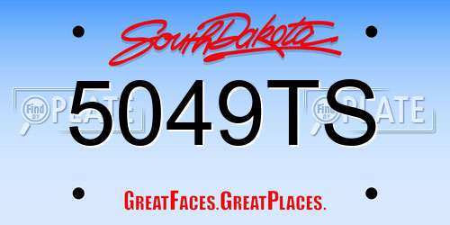 5049TS South Dakota License Plate
