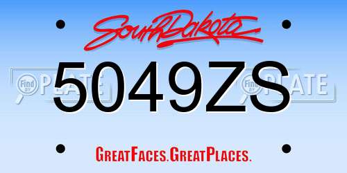 5049ZS South Dakota License Plate