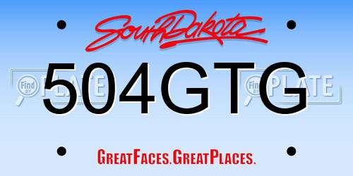 504GTG South Dakota License Plate